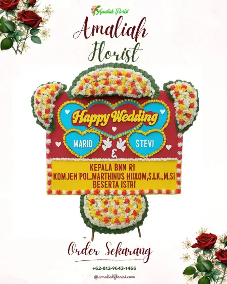 Papan Bunga Pernikahan Seputih Agung